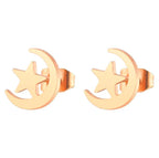 Punk Open Star Stud Earrings Everyday Wear — Stainless Steel