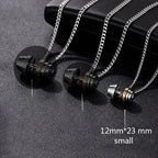 Barbell Fitness Pendant Necklace — Stainless Steel