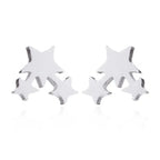 Punk Open Star Stud Earrings Everyday Wear — Stainless Steel