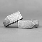 Retro Simple Square Bullet Stainless Steel Mens Rings Vintage Rustic for Male Boyfriend Biker Jewelry Creativity Gift