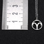 Lemegeton Zodiac Women's Necklace 12 Constellations Stainless Steel Pendant Choke Astrology Aries Leo Ring Jewelry Birthday Gift