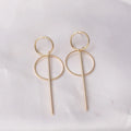 Hollow Geometric Drop Earrings — Stainless Steel