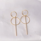 Hollow Geometric Drop Earrings — Stainless Steel