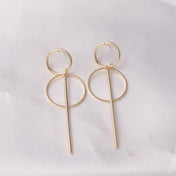 Hollow Geometric Drop Earrings — Stainless Steel