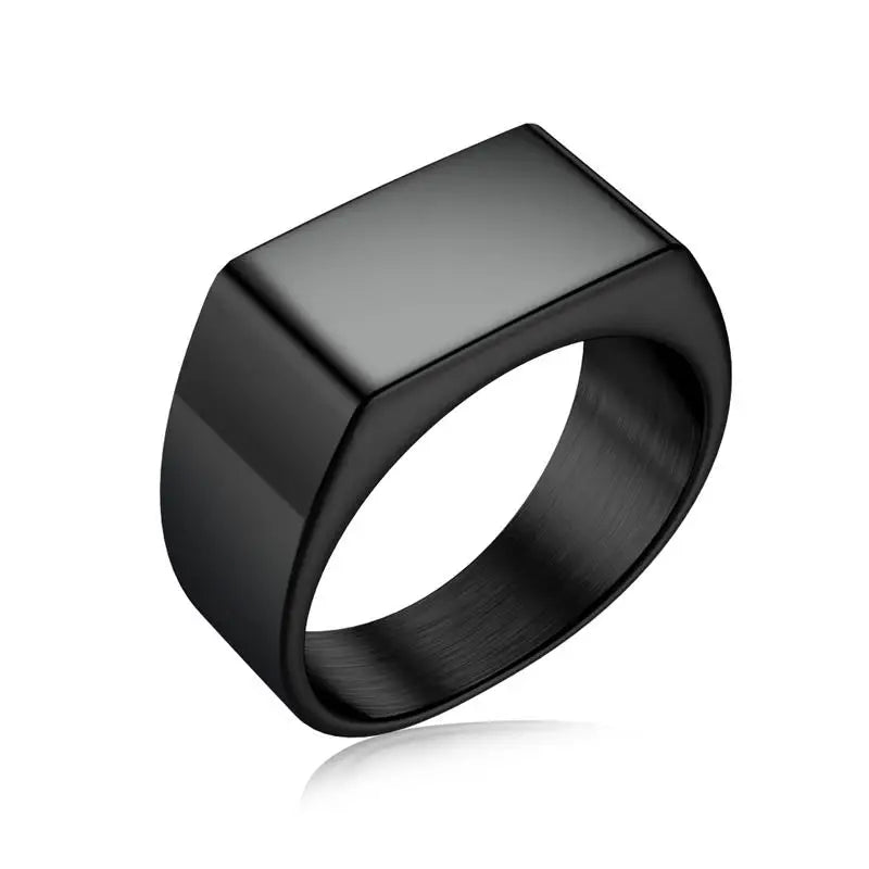 Jiayiqi Men'S Ring Punk Rock 316L Stainless Steel Signet Ring For Men Hip Hop Party Jewelry Male Wedding Gift Custom