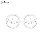 Punk Open Star Stud Earrings Everyday Wear — Stainless Steel