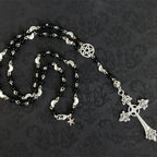 Rosary Necklace Prayer Beads Pentagram Beaded Trad Goth Cross Halloween Pendant Witcher Charm Goth Jewelry Creativity New