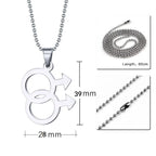 2024 Fashion LGBT Gay Pride Rainbow Girl Boy Symbol Necklaces Pendant Stainless Steel Necklace Men Jewelry