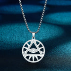 All-Seeing Eye Pyramid Necklace — Stainless Steel