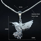 Hummingbird Pendant Necklace — Stainless Steel