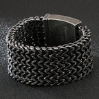 12/18/30MM Wide Black Stainless Steel Bracelet Men 23CM Retro Massive Mens Charm Bracelets 2020 Friendship Mens