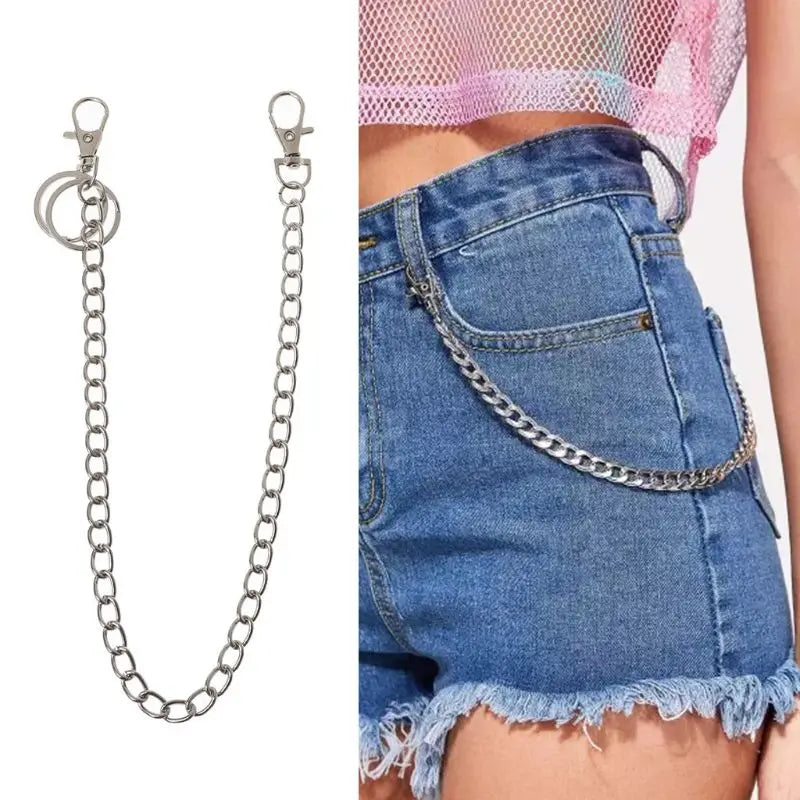 Belt Wallet Pocket Chain Keychain — Stainless Steel