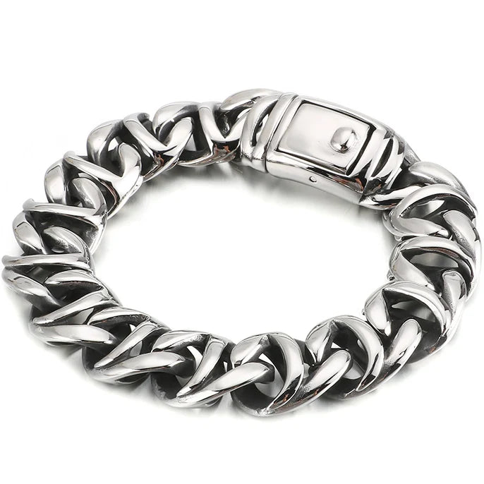 Polished Solid Stainless Steel Man Bracelet Fashion Men's Bracelets Friendship On Hand Jewelry Accessories Gifts