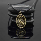 Wicca Triple Moon Goddess Viking Jewelry Odin Raven Amulet Pentagram Wiccan Pagan Moon Necklace Men Women Jewelery Dropshipping