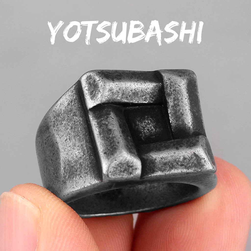 Simple Punk Retro Black Stainless Steel Mens Rings for Women Couple Lover Boy Girlfriend Biker Jewelry Creativity Gift
