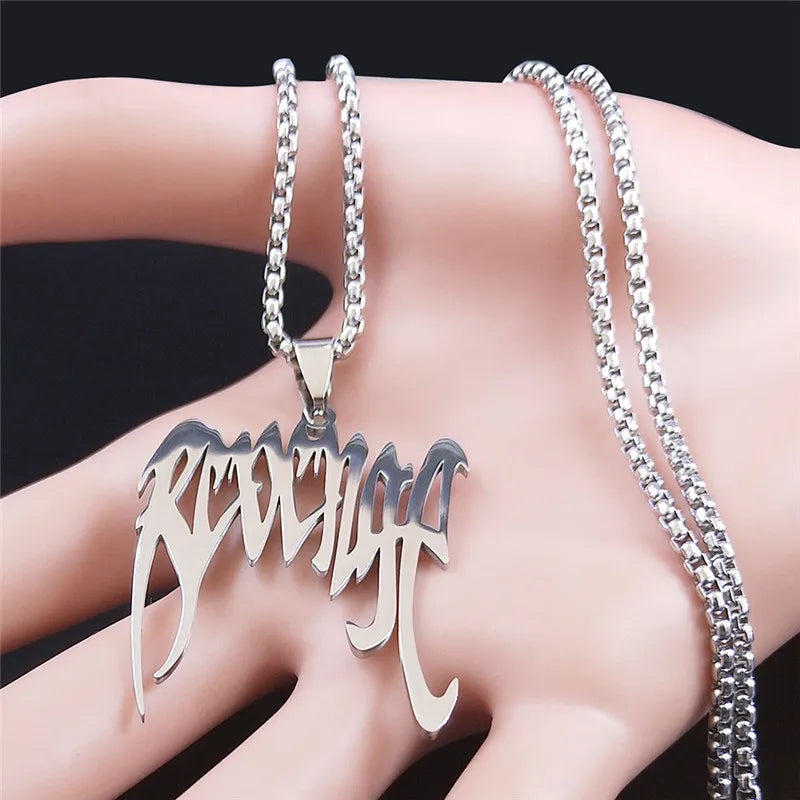 Spiked Choker Silver Pendant Necklace — Stainless Steel