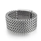 12/18/30mm Wide Mesh Chain Stainless Steel Bracelet for Men Shiny Rock Cool Boy Wristband Heavy Metal Jewelry Gift