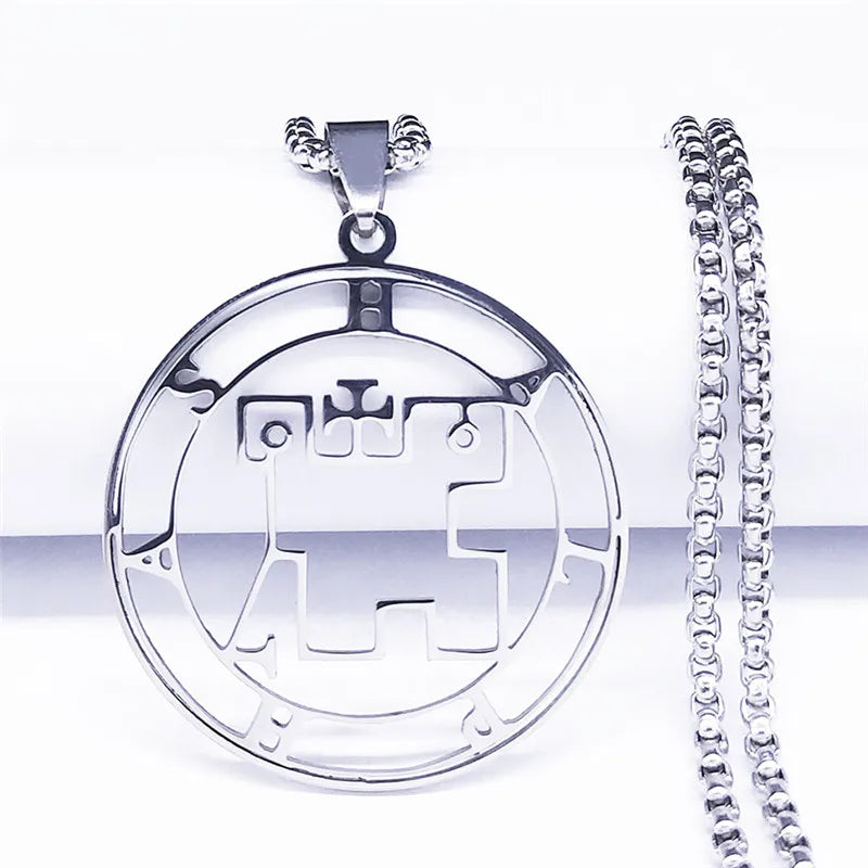 Statement Pendant Necklace — Stainless Steel