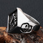 Simple Retro 1% Lucky Number Ring Men And Women Punk Fashion Stainless Steel Biker Skull Ring Amulet Jewelry Gift Wholesale