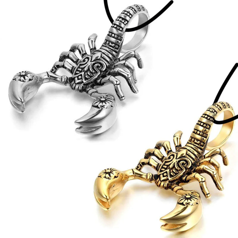 Retro Punk Men Necklace Scorpion King Rope Clavicle Long Chain Charm Pendants Necklace For Men's Gifts Gold/Silver