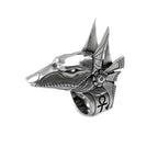 BEIER Stainless Steel Egypt Cross Anubis God Finger Rings For Men Punk Wolf Head Knuckle Ring Statement Retro Jewelry BR8-360