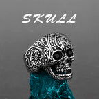 Skeleton Punk Men's Ring Rock Motorcycle Stainless Steel Ring Titanium Steel Casting Creative Gift