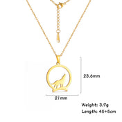 Petite Howling Wolf Pendant Necklace — Stainless Steel