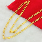 Hip Hop Mens Necklace 4/6/8mm Curb Cuban Chain Gold Color Filled Jewelry Necklaces Party Daily Wear 50-75cm