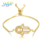 Iced Out Hamsa Copper Bracelet — Adjustable