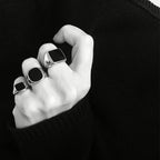 Vnox Stylish Signet Rings for Men, Male Pinky Ring with Black Square CZ Stone,Gold Color Stainless Steel Metal Jewelry