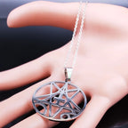Angel Band Silver Pendant Necklace — Stainless Steel