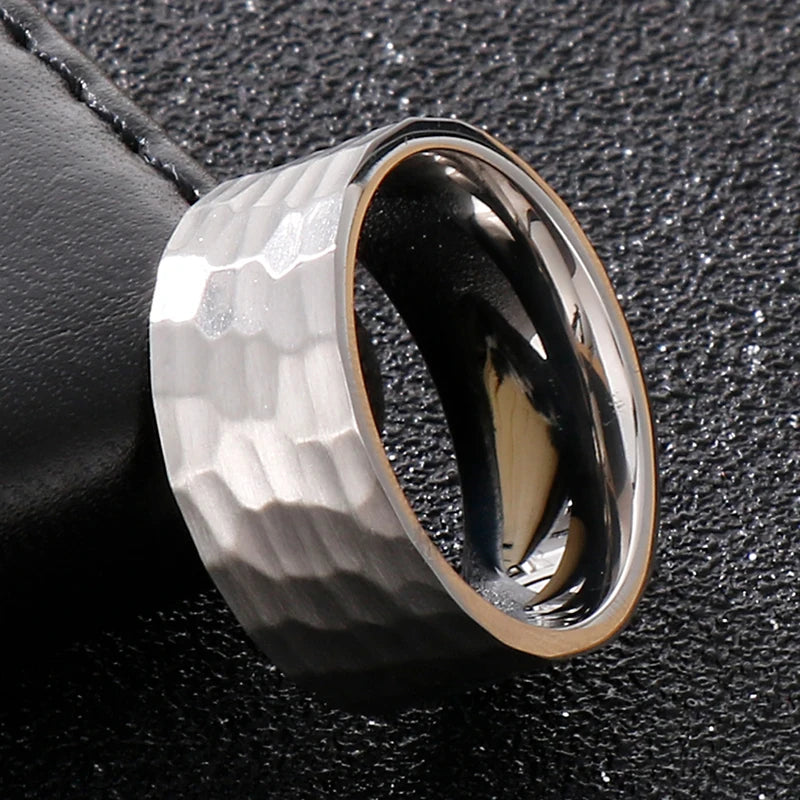 Vintage Stainless Steel Men's Finger-Rings Black Shell Ring For Men Boys Male Mens Jewellery 2022 Items