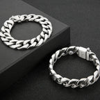 Matte Stainless Steel Men's Wrist Bracelet for Man 15MM Wide Iron On Hand Chain Bracelets Homme Bangle Bikers Jewelry