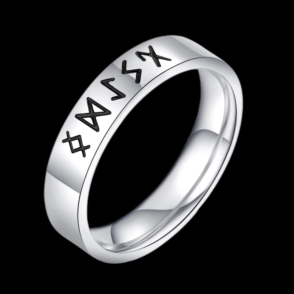 Odin Norse Rune Couple Ring — Stainless Steel
