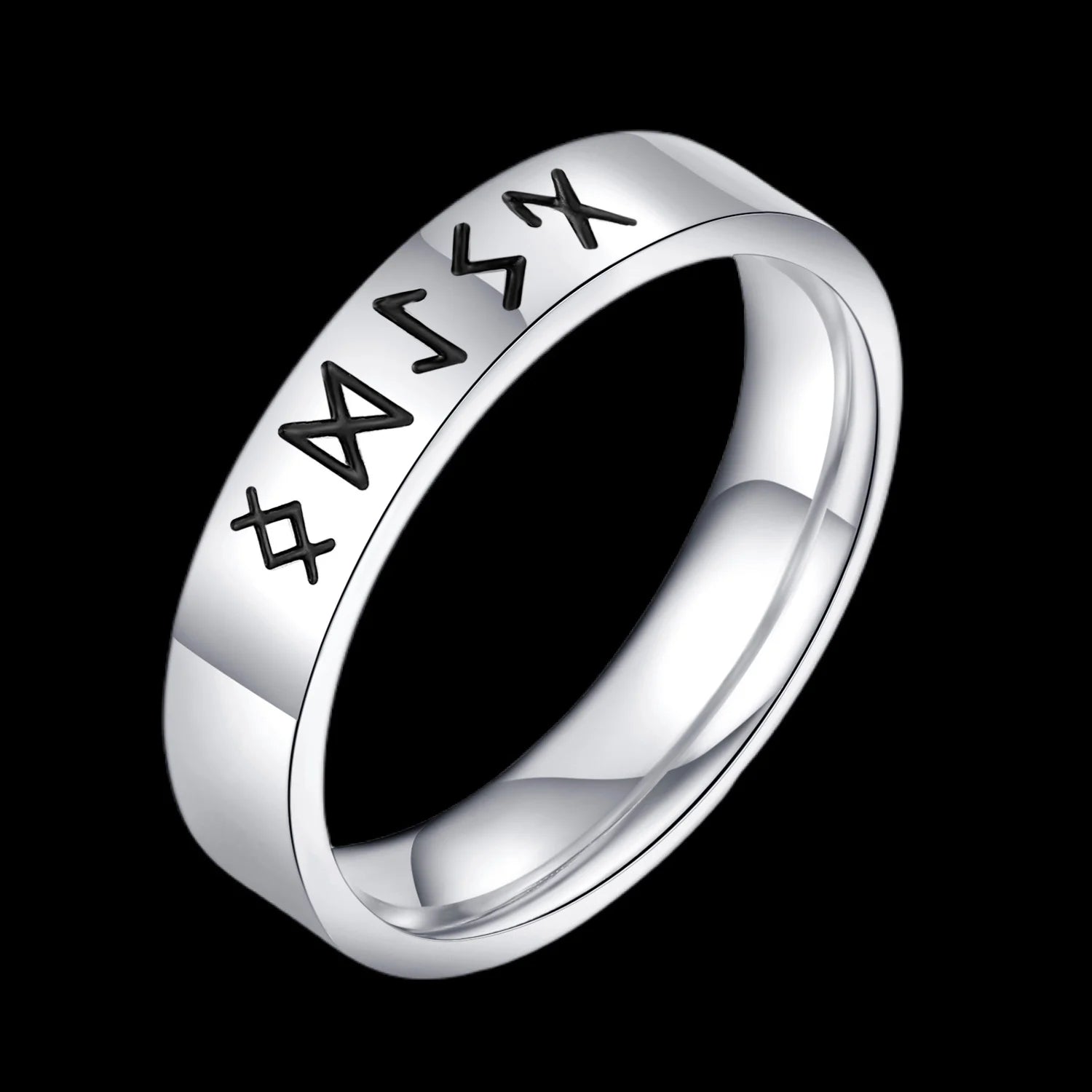 Odin Norse Rune Couple Ring — Stainless Steel