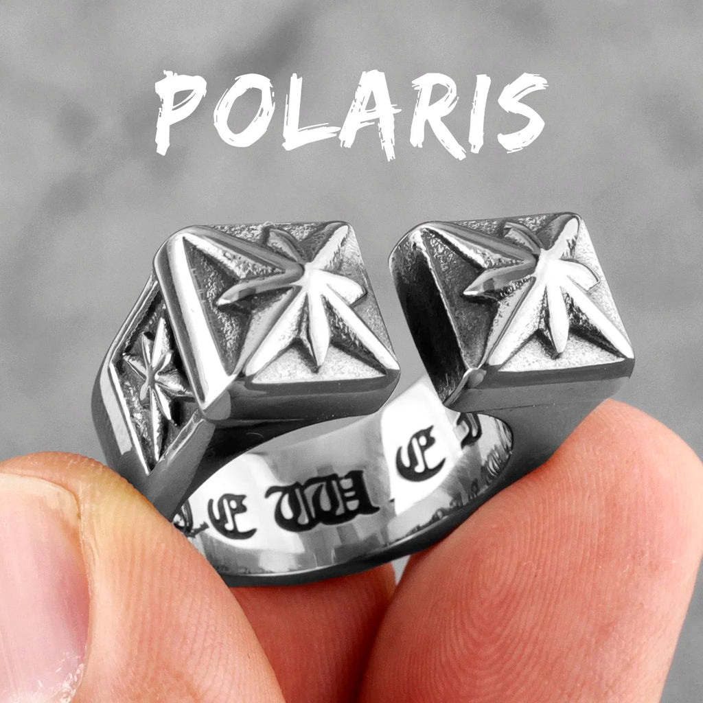 Vintage Gothic Flower Stainless Steel Mens Open Rings Punk Unique for Women Boyfriend Biker Jewelry Creativity Gift