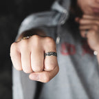 Vintage Viking Ring Ethnic Totem Rune Ring Men Geometric Shaped Titanium Steel Ring Fashion Locomotive Ring Jewelry Gifts