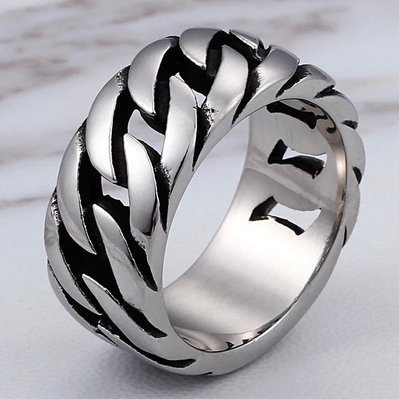 Solid 316L Stainless Steel Men's Finger Rings Stainless Ring For Men Women Size 7-13 Vintage Male Charm Jewelry Wedding