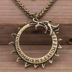 Slavic Norway Valknut with the Elder Futhark Runes Pagan Amulet Pendant Men Necklace Scandinavian Viking Jewelry