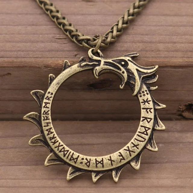 Slavic Norway Valknut with the Elder Futhark Runes Pagan Amulet Pendant Men Necklace Scandinavian Viking Jewelry