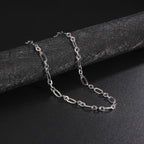 Paperclip & Cable Link Chain Choker Necklace — Stainless Steel