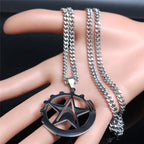 Hammer Sickle Pendant Necklace — Silver