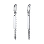 Silver Paperclip Hoop Earrings — Stainless Steel