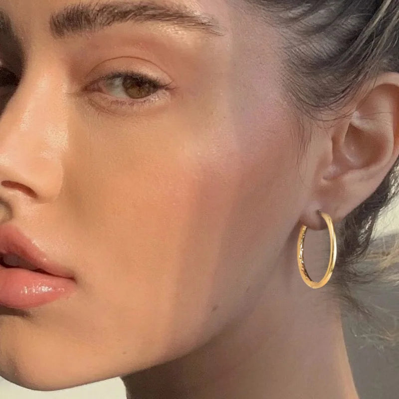 Minimal Huggie Hoop Earrings — Stainless Steel