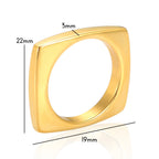 Punk Stainless Steel Ring Vintage Geometric Irregular Square Quadrilateral Fashion Knuckle Rings For Men Women Jewelery