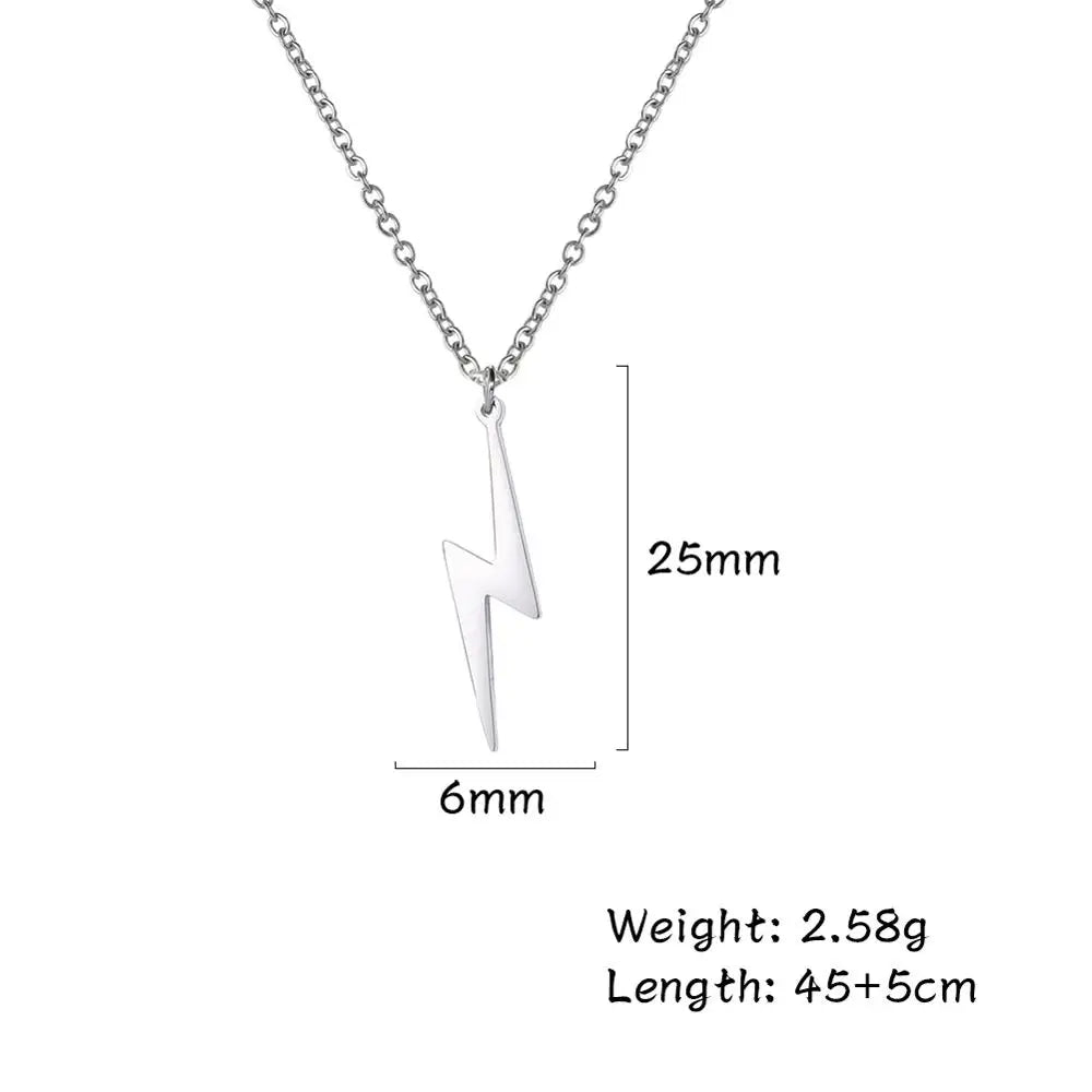 My Shape Lightning Necklaces For Women Tooth Mountain Heart Stainless Steel Necklace Choker Fashion Jewelry Gifts For friend
