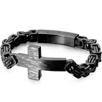 Cross Braslet Men Stainless Steel Armband For Men 7MM Link Chain Mens Bracelets Birthday Gfts For Boyfriend Logo Name
