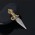 BOCAI Real Solid 100% S925 Silver Jewelry Pendant Buddhist Supplies Vajra Axe and Bead Necklace Diy Beaded Accessories