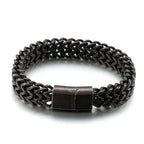Men's 316L Stainless Steel Wrist Bracelet Man On Hand Chain Bracelets For Men Logo & Name & Date Engraved Male Jewelry