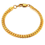 Curb Snake Link Chain Bracelet — Silver or Gold, Stainless Steel